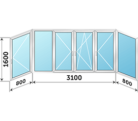 Окно на балкон ALUTECH 4700x1600