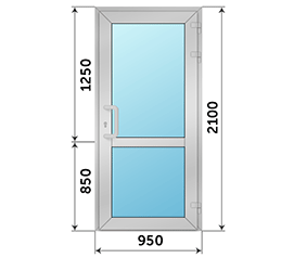 Одностворчатая дверь остекленная СИАЛ 950x2100