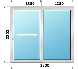 Полуторная дверь остекленная СИАЛ 2500x2200