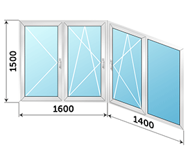 Балконное окно СИАЛ 3000x1500