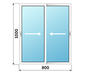 Двухстворчатое окно СИАЛ 800x1000